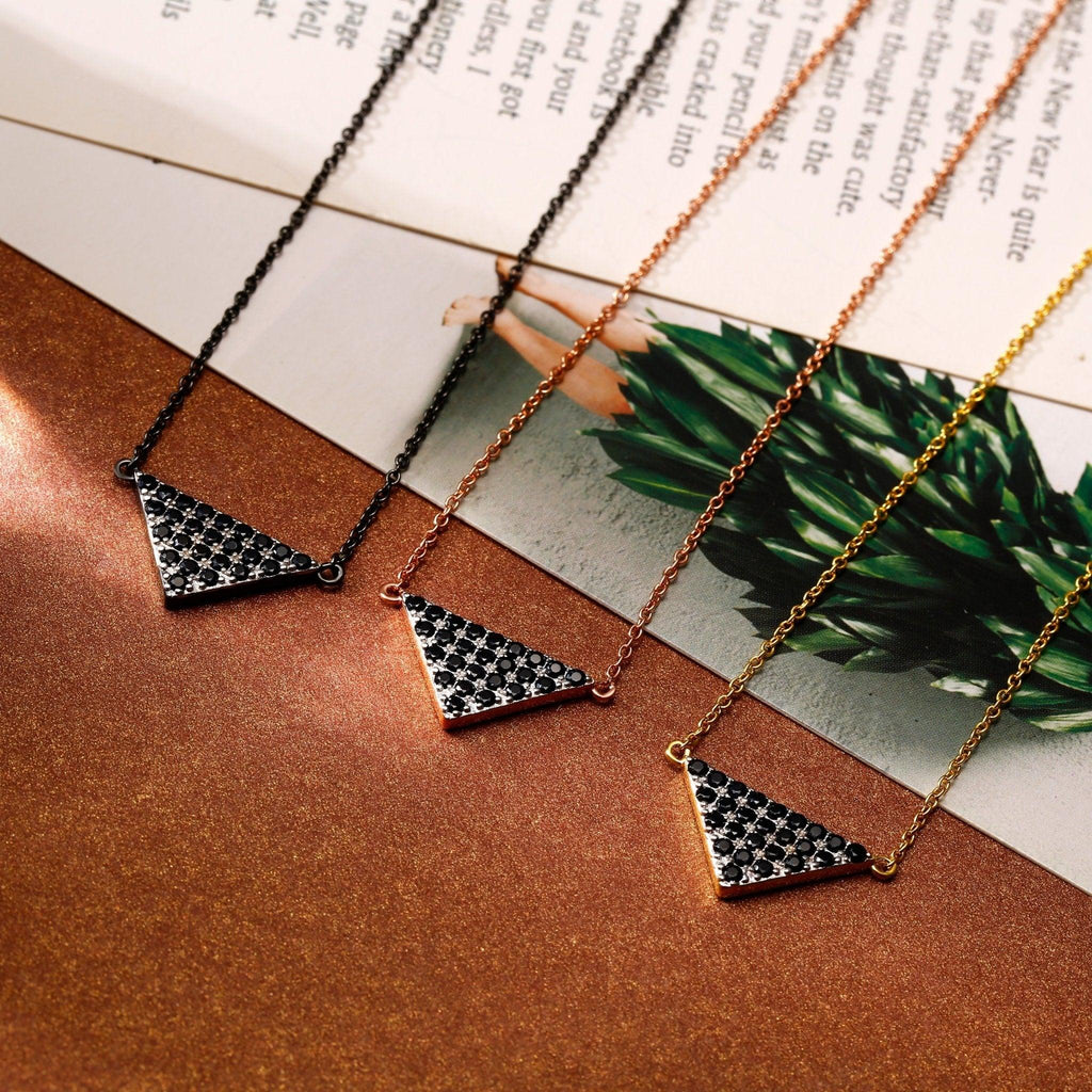 Triangle Pendant Necklace Designed by Alexandra Baltazar - Trendolla Jewelry