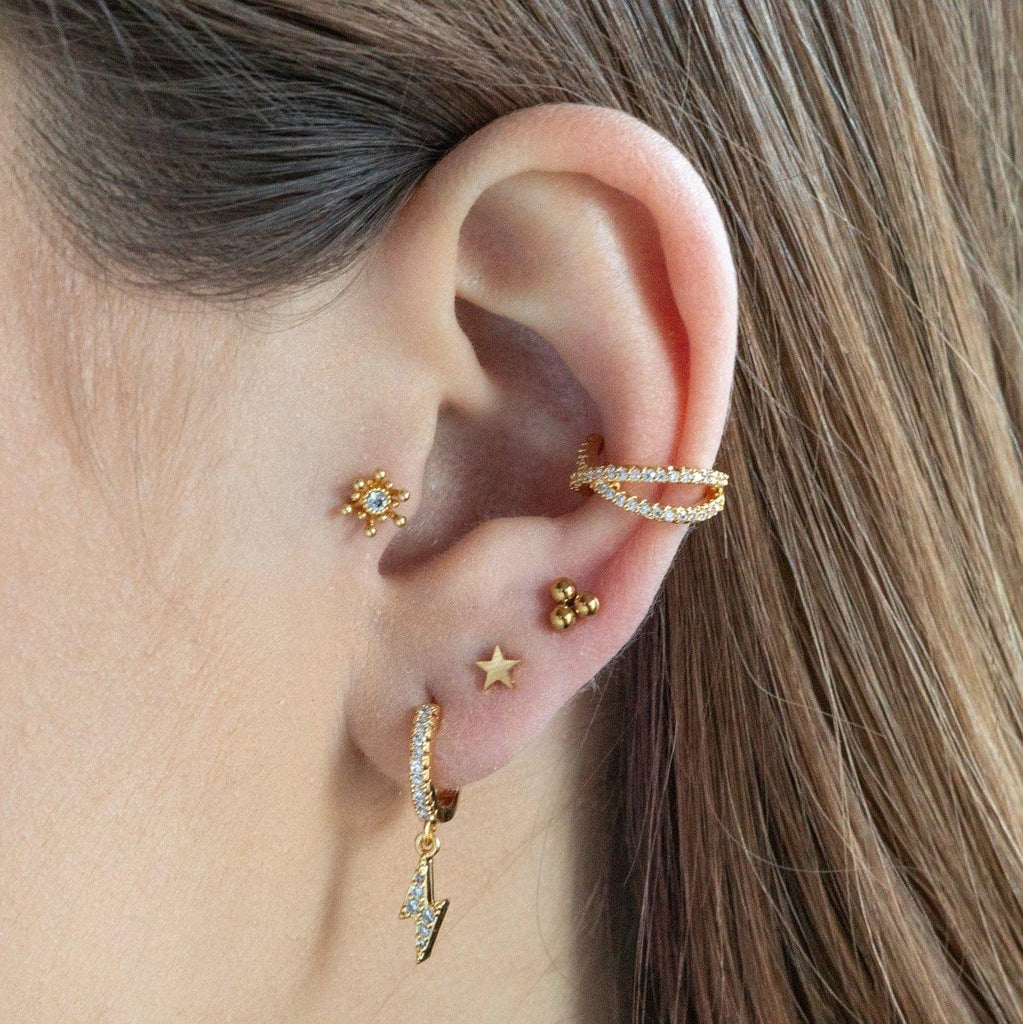 Trilogy Piercing Barbell Earrings Ball Back Earrings Nap Earrings - Trendolla Jewelry