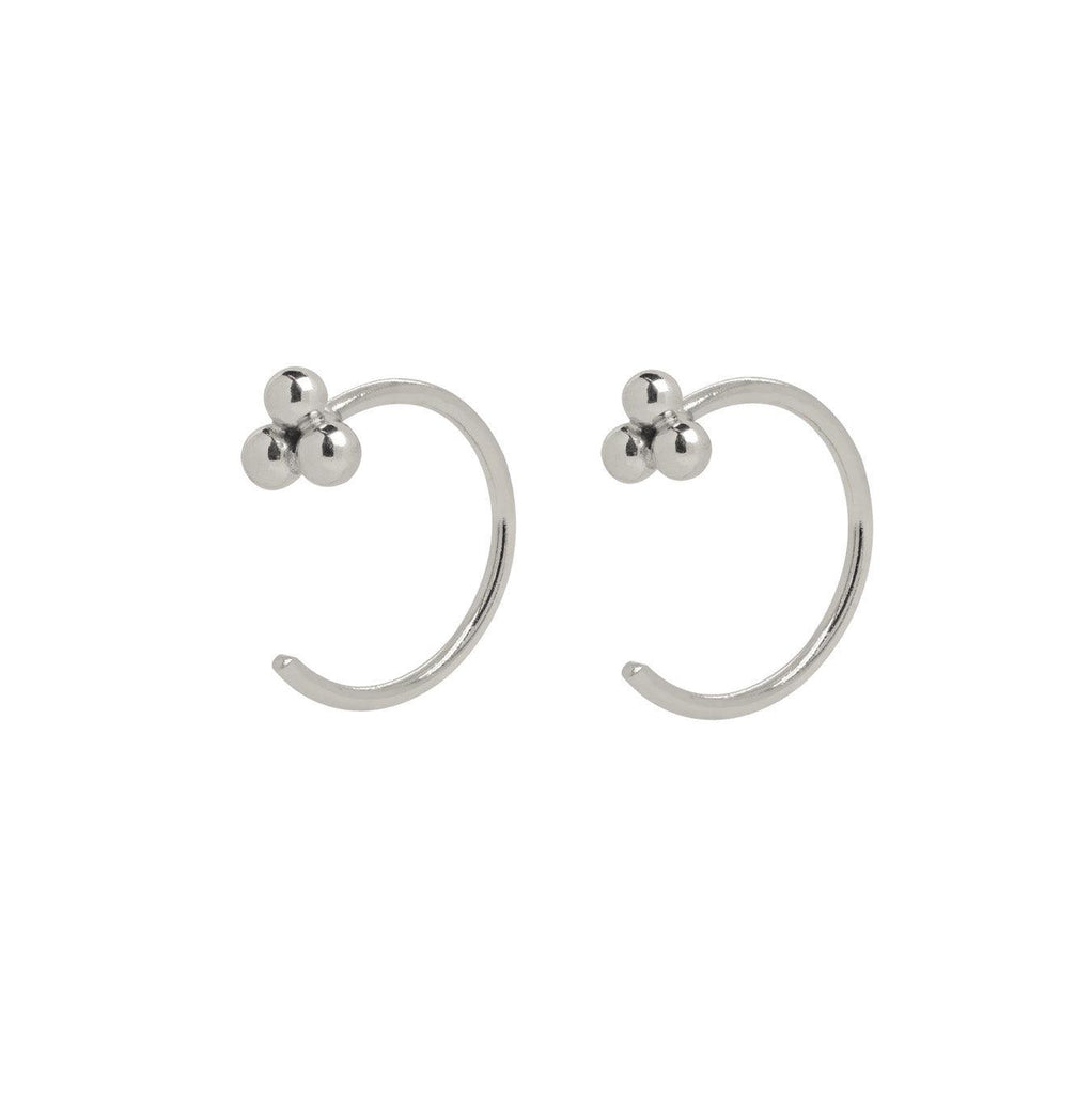 Trinity Ball Huggie Earrings - Trendolla Jewelry