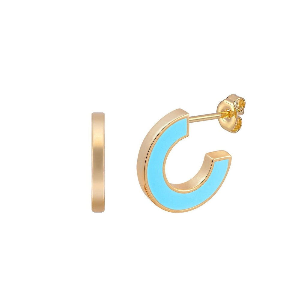 Turquoise Bright Future Reversible Enamel Earrings - Trendolla Jewelry