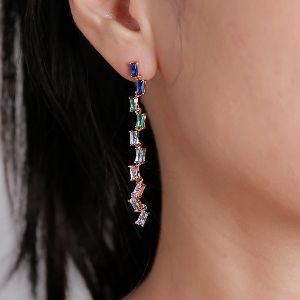 Turquoise Stlye Earrings Cascade Collection by Vicky Kim - Trendolla Jewelry