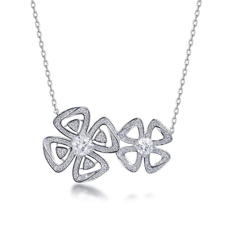 Two Flower Necklace - Trendolla Jewelry