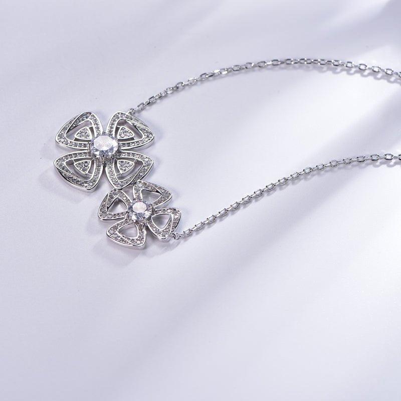 Two Flower Necklace - Trendolla Jewelry