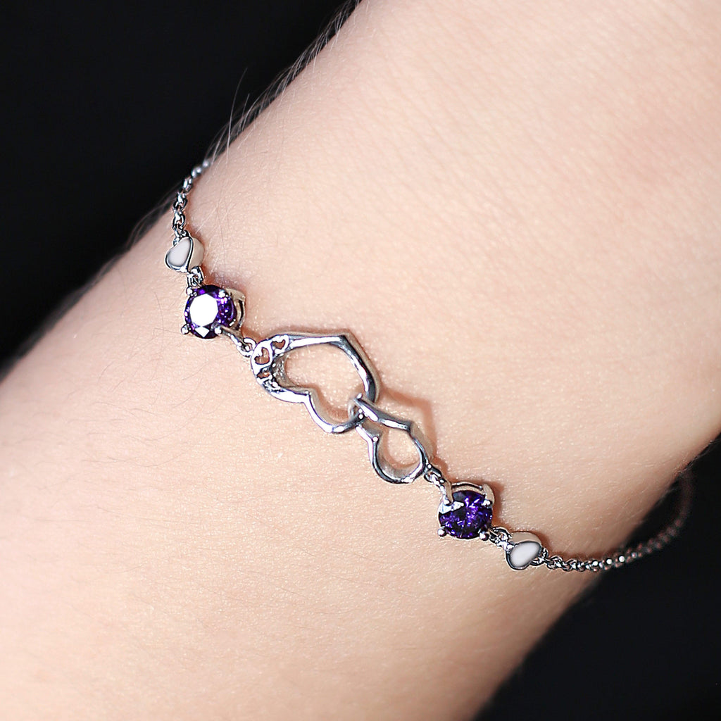 Two Interlocking Hearts Bracelet - Trendolla Jewelry