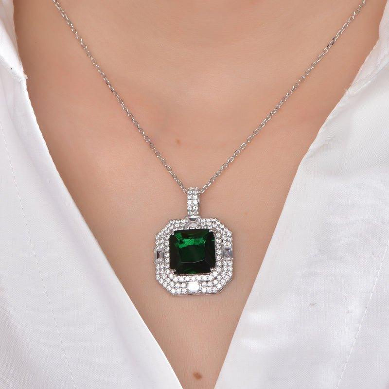 Vintage Emerald Green Necklace - Trendolla Jewelry