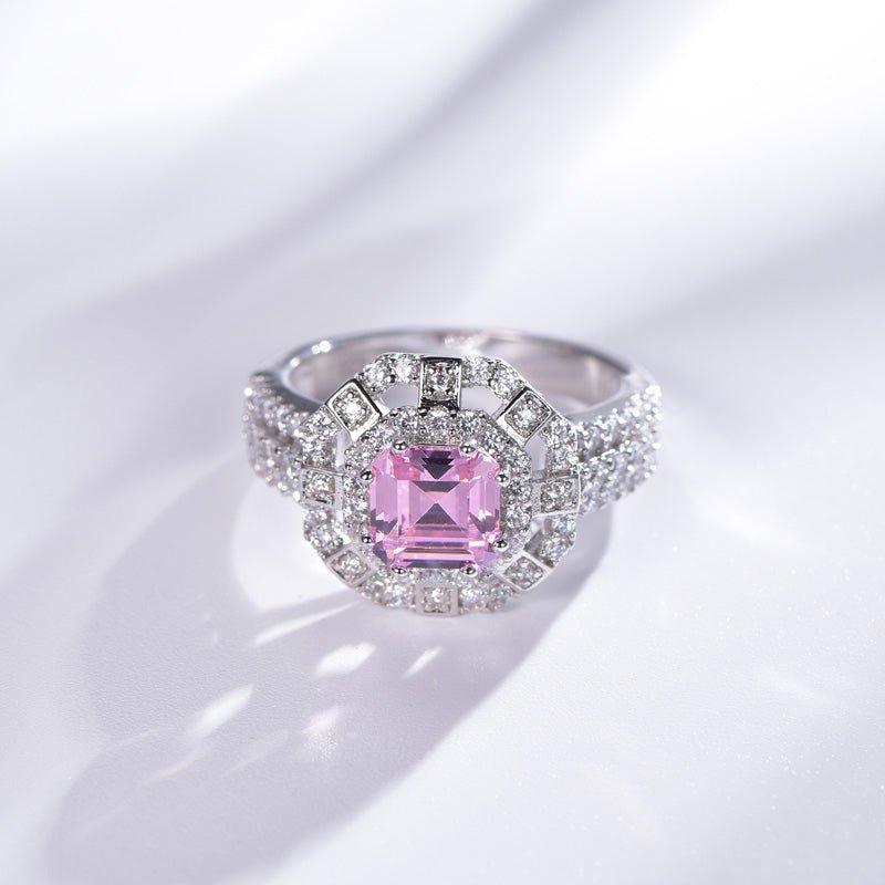 Vintage Pink Cushion Cut Engagement Ring - Trendolla Jewelry