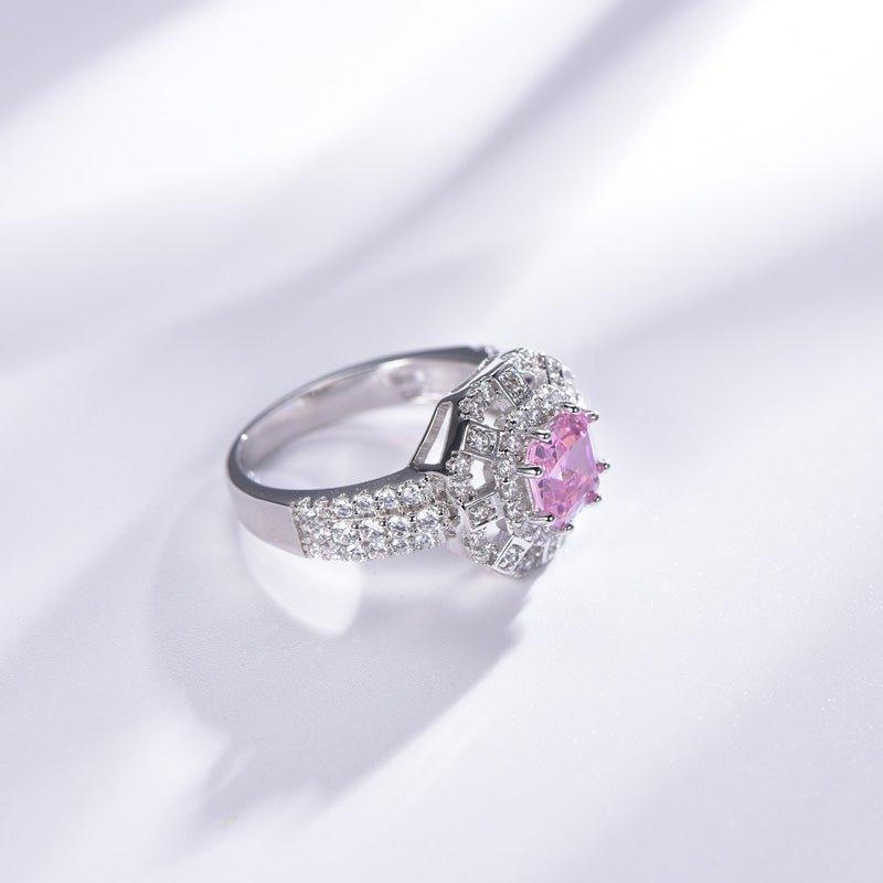 Vintage Pink Cushion Cut Engagement Ring - Trendolla Jewelry