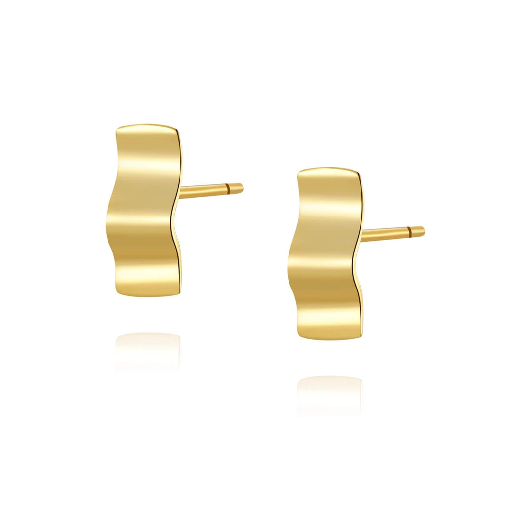 Wave Earrings 18ct Gold Plated Vermeil - Trendolla Jewelry