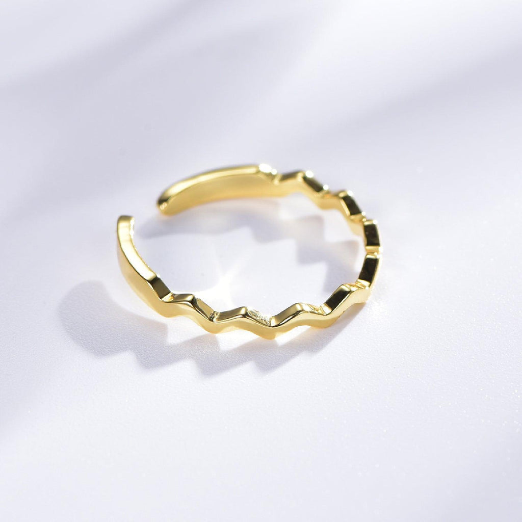 Wave Stackable Wedding Band Open shank - Trendolla Jewelry