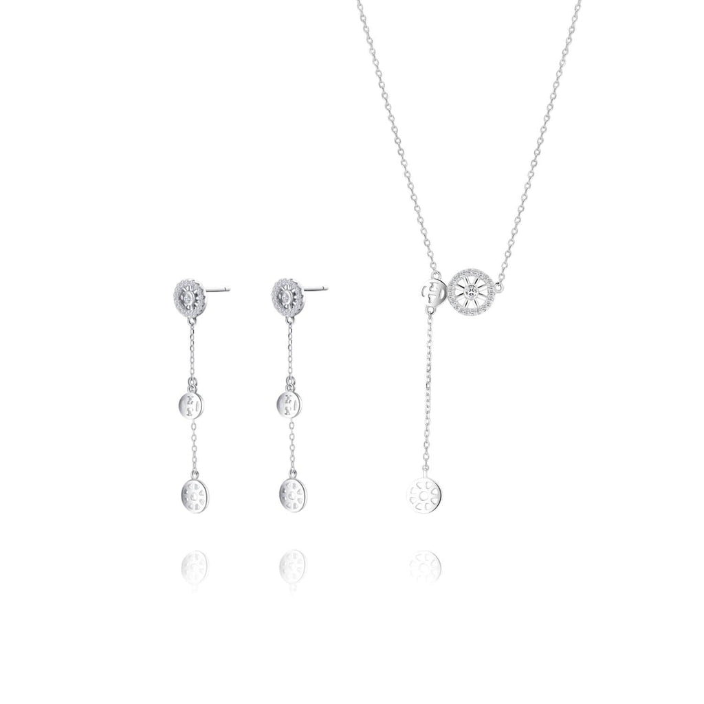 Dexterous Set Cubic Zirconia Diamond 18ct White Gold Plated Vermeil on Sterling Silver of Trendolla - Trendolla Jewelry