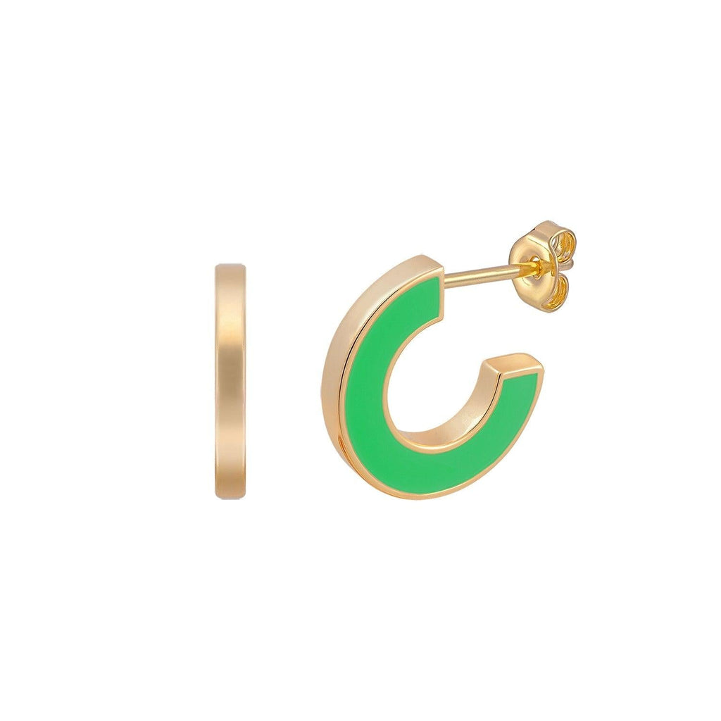 White Green Future Reversible Enamel Earrings - Trendolla Jewelry