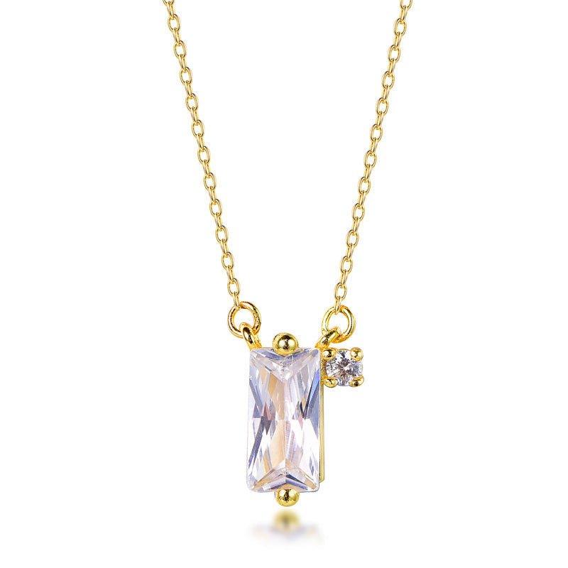 White Stone Princess Cut Necklace - Trendolla Jewelry