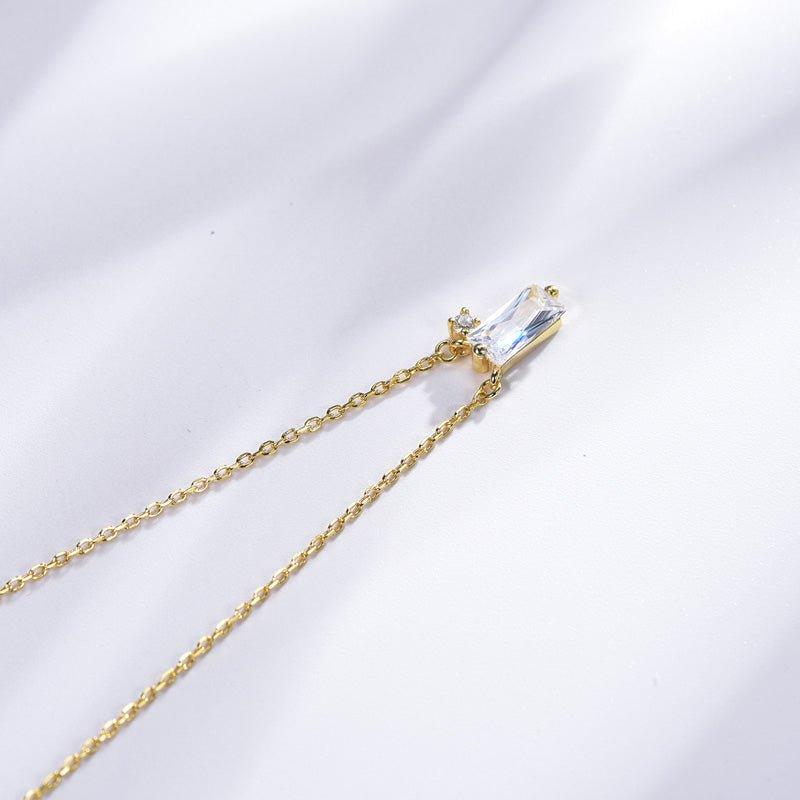 White Stone Princess Cut Necklace - Trendolla Jewelry