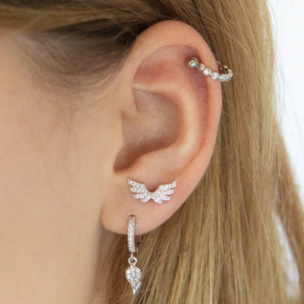 Wings Piercing Barbell Earrings Ball Back Earrings Nap Earrings - Trendolla Jewelry