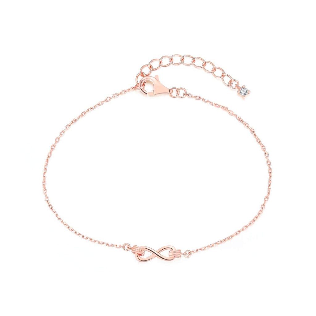 Infinity Bracelets Cubic Zirconia Diamond 18ct Rose Gold Plated Vermeil on Sterling Silver of Trendolla - Trendolla Jewelry
