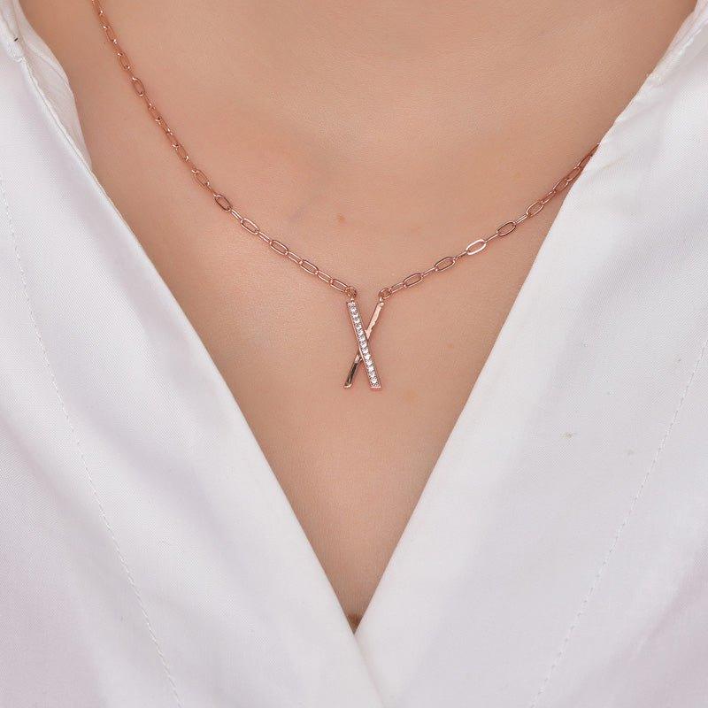 X Letter Necklace - Trendolla Jewelry