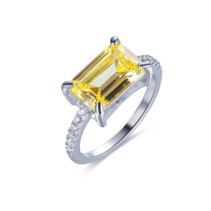 Yellow Emerald Cut Engagement Ring - Trendolla Jewelry